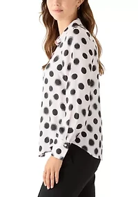 Women's Long Sleeve Polka Dot Shirt