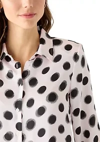 Women's Long Sleeve Polka Dot Shirt