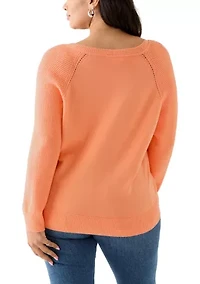 Plus Raglan V-Neck Sweater