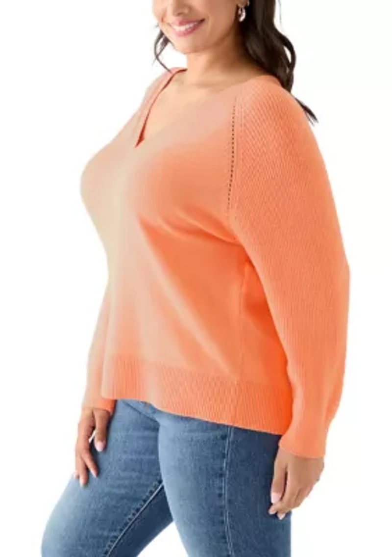Plus Raglan V-Neck Sweater