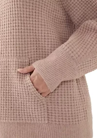 Plus Waffle Stitch Hoodie Sweater