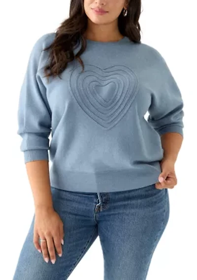 Plus Soutache Heart Sweater