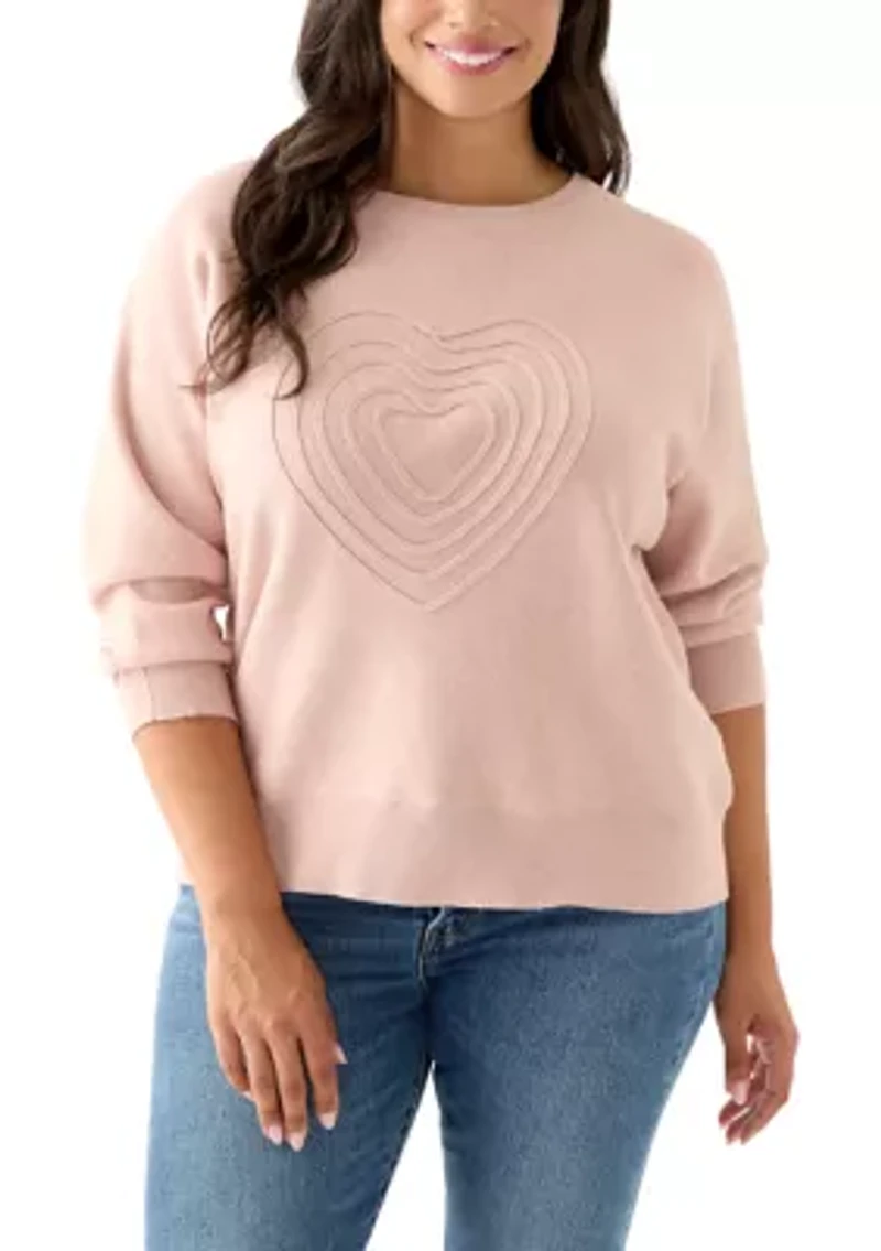 Plus Soutache Heart Sweater