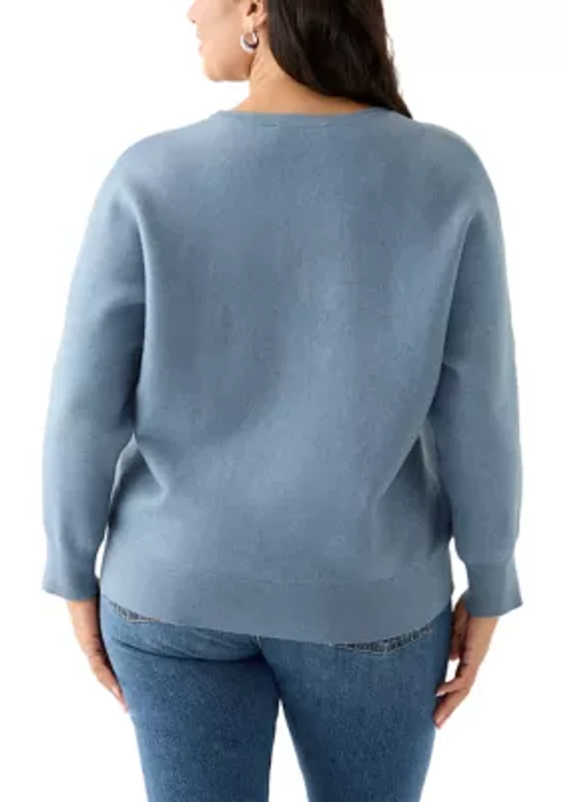 Plus Soutache Heart Sweater