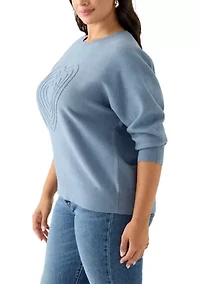 Plus Soutache Heart Sweater