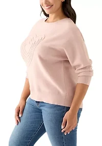 Plus Soutache Heart Sweater