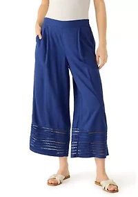 Women's Wide Leg Pants with Trim