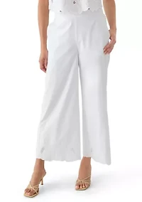 Women's Wide Leg Lace Hem Pants