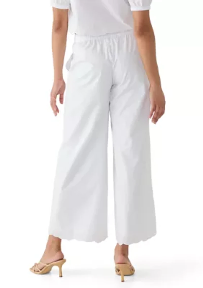 Women's Wide Leg Lace Hem Pants