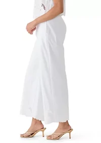 Women's Wide Leg Lace Hem Pants