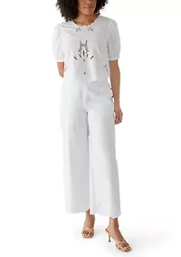Women's Wide Leg Lace Hem Pants