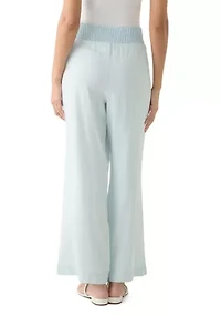 Women's Pull On Smocked Waist Wide Leg Pants