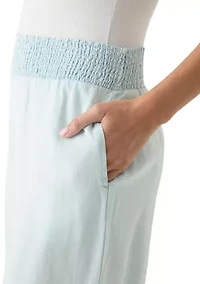 Women's Pull On Smocked Waist Wide Leg Pants