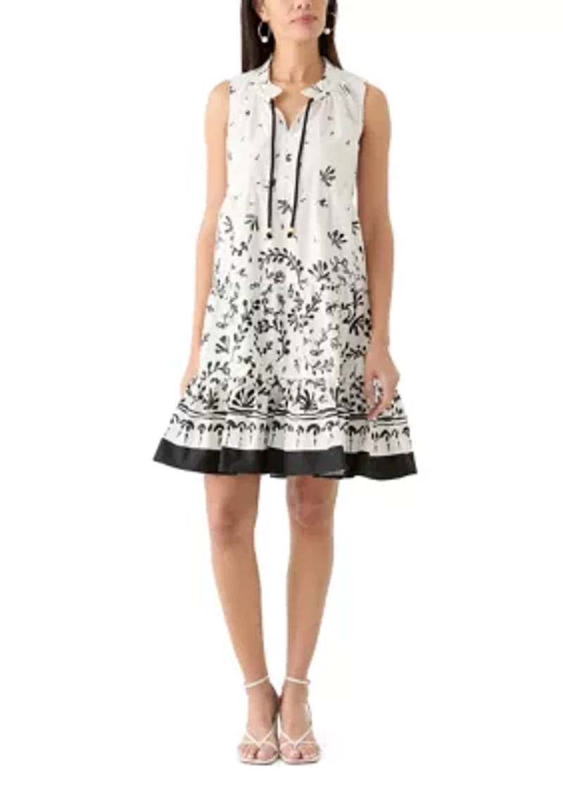Women's Printed Sleeveless Tiered Dress