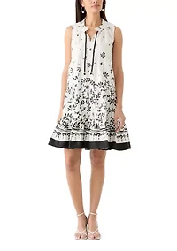 Women's Printed Sleeveless Tiered Dress