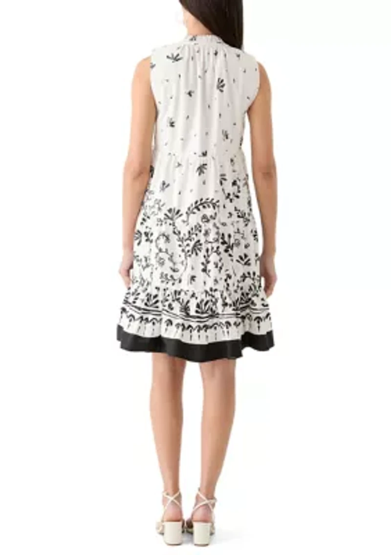 Women's Printed Sleeveless Tiered Dress