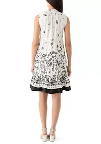 Women's Printed Sleeveless Tiered Dress
