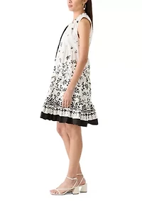 Women's Printed Sleeveless Tiered Dress