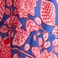Women's Square Neck Printed Smocked Dress
