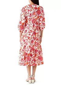 Women's Tiered Printed Midi Dress