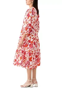 Women's Tiered Printed Midi Dress