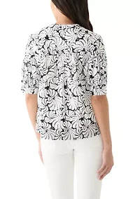 Women's Elbow Sleeve Printed Top