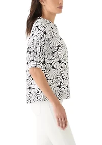 Women's Elbow Sleeve Printed Top