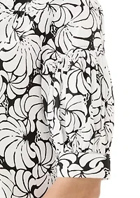 Women's Elbow Sleeve Printed Top