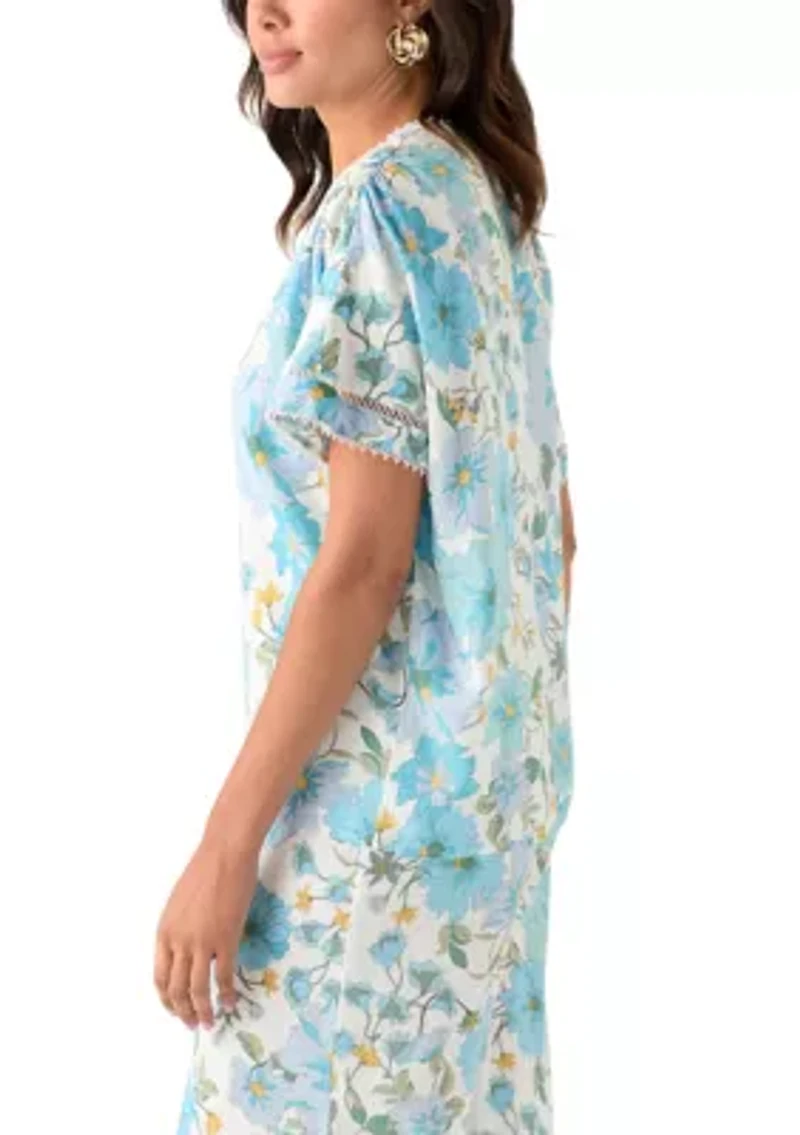Women's Printed V-Neck Blouse