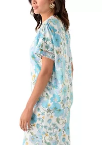 Women's Printed V-Neck Blouse