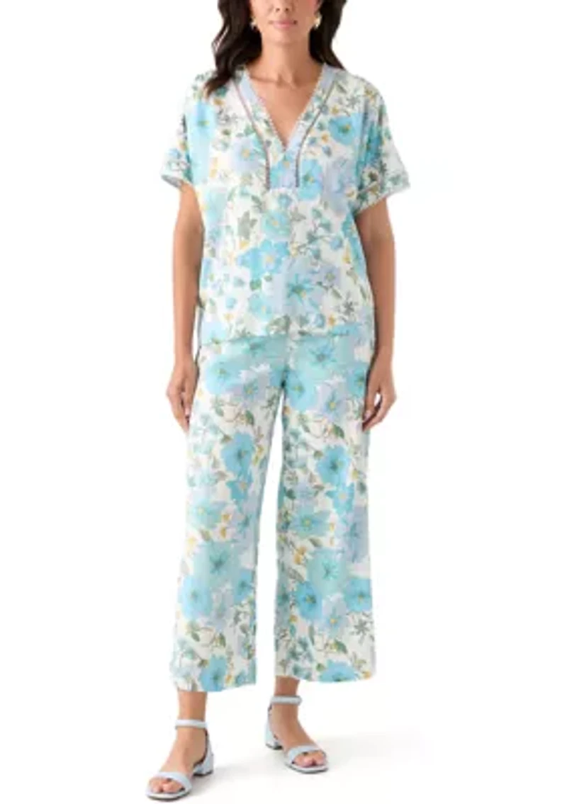 Women's Printed V-Neck Blouse