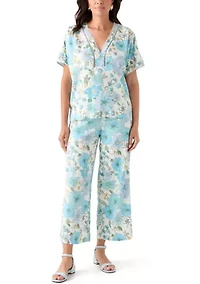 Women's Printed V-Neck Blouse