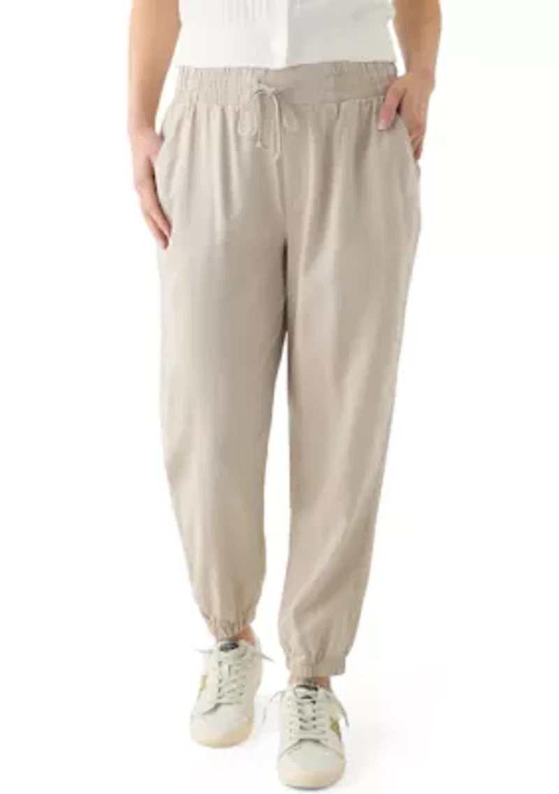 Petite Pull On Tie Waist Drawstring Jogger Pants