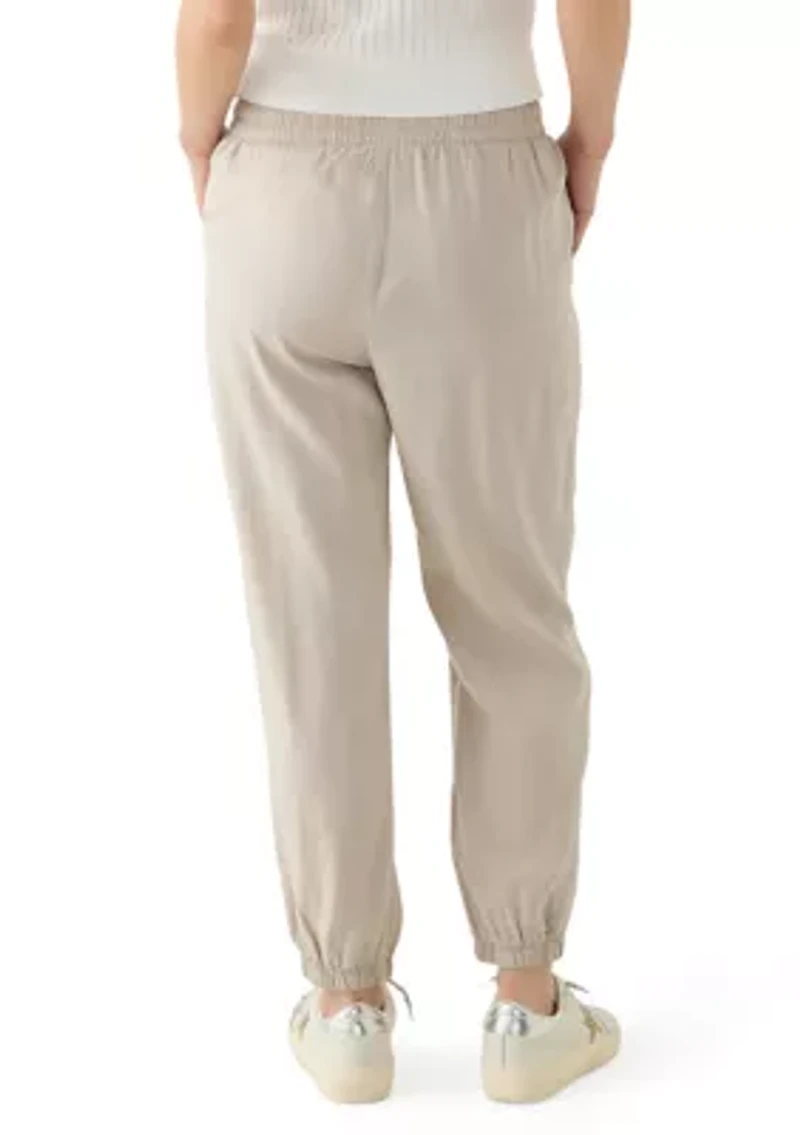 Petite Pull On Tie Waist Drawstring Jogger Pants