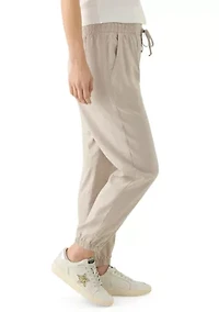 Petite Pull On Tie Waist Drawstring Jogger Pants