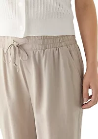 Petite Pull On Tie Waist Drawstring Jogger Pants