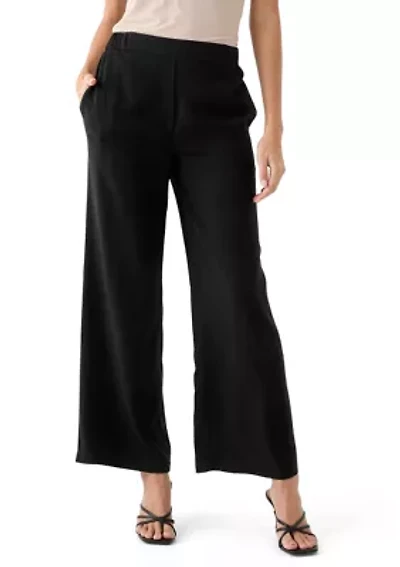 Petite Pull On Wide Leg Trouser Pants
