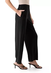 Petite Pull On Wide Leg Trouser Pants