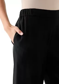 Petite Pull On Wide Leg Trouser Pants