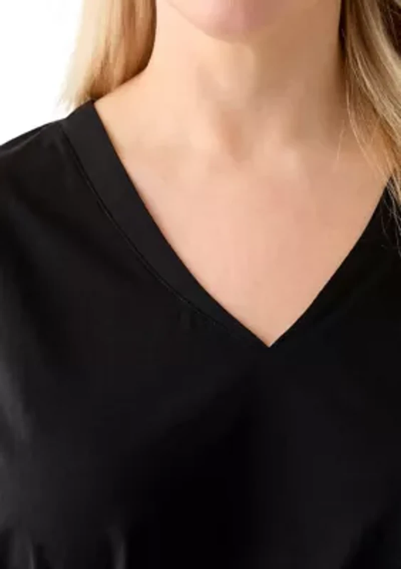 Plus Extended Shoulder V-Neck T-Shirt =