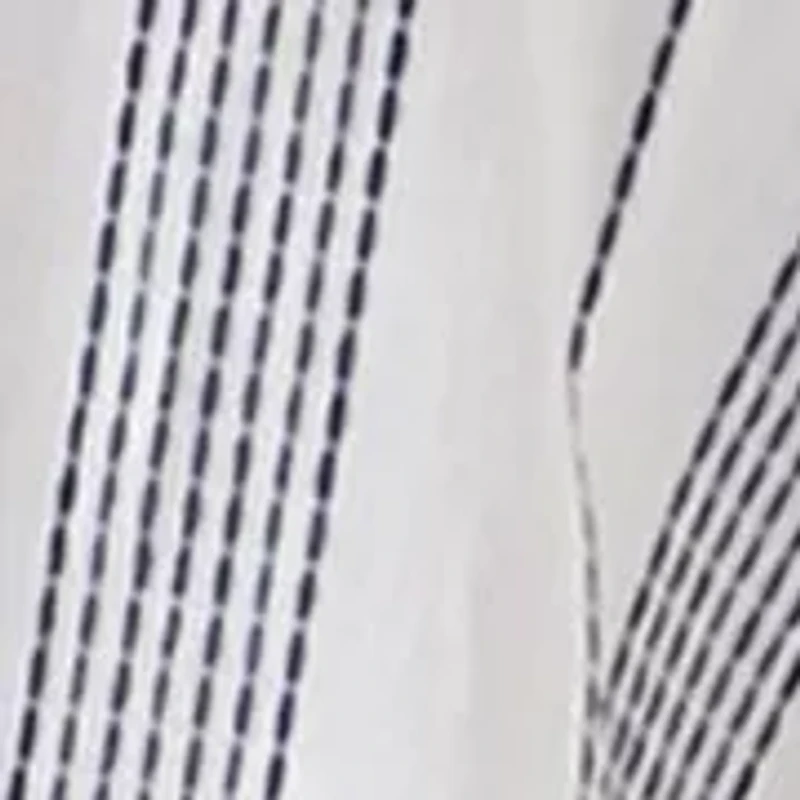 Plus Short Sleeve Embroidered Mixed Stripe Woven Blouse