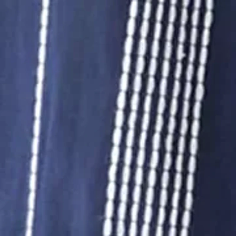 Plus Short Sleeve Embroidered Mixed Stripe Woven Blouse