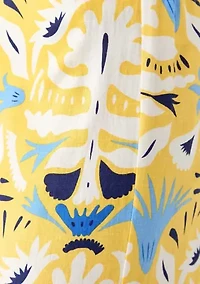 Women's Printed Wide Leg Linen Blend Pants