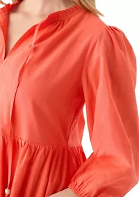 Women's 3/4 Sleeve Tiered Midi Dress