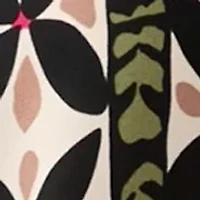 Women's Puff Sleeve Printed Split Neck Blouse