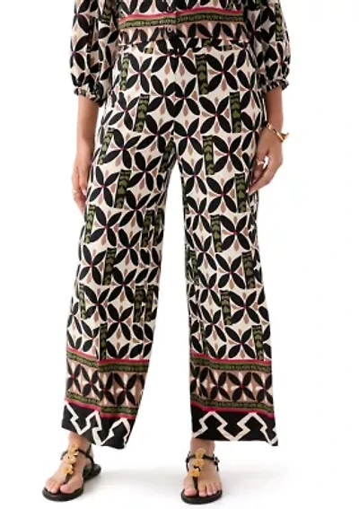 Women's Jersey Pull On Printed Wide Leg Pants