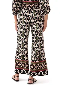 Women's Jersey Pull On Printed Wide Leg Pants