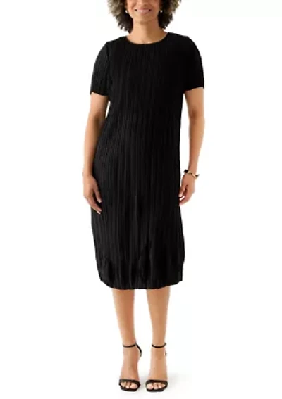 Women's Short Sleeve Pleated Dress