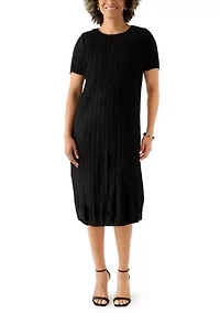 Women's Short Sleeve Pleated Dress