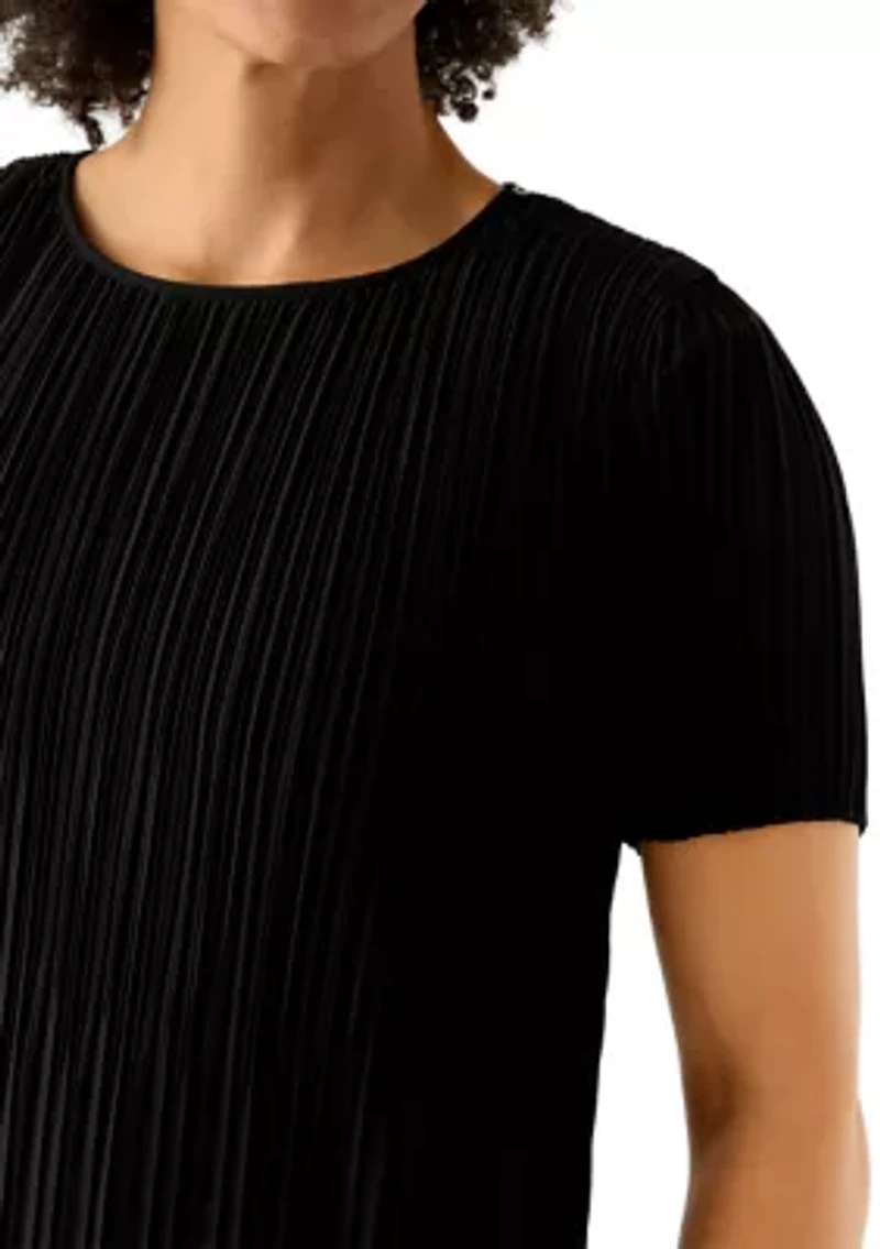 Women's Short Sleeve Pleated Dress
